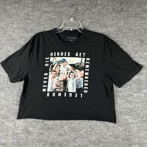 The Sandlot Graphic Cropped T Shirt Womens Medium Black Movie Tee Baseball Film